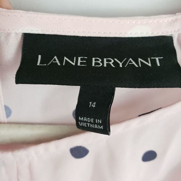 LANE Bryant Polka Dot Wrap Chiffon Blouse Size 14 - Picture 5 of 7